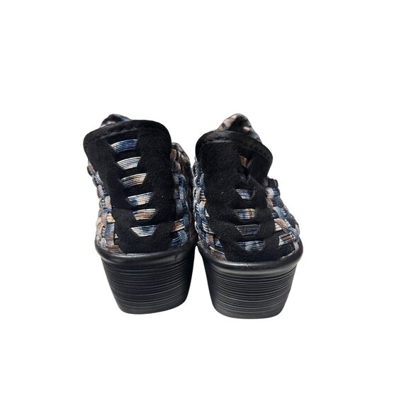 Bernie Mev Womens Woven Platform Mary Jane Shoes Size 8 Blue Beige Elastic Comfo - Picture 4 of 7